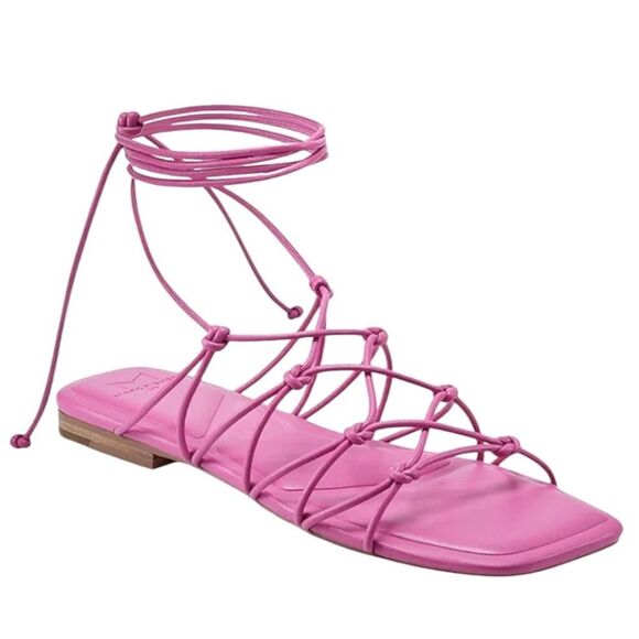 MARC FISHER  Monnie Ankle Wrap Sandal In Pink - Picture 1 of 10